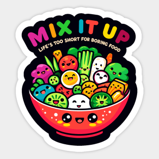 Happy Veggies Salad Bowl - Cute Kawaii Vegetarian Sticker